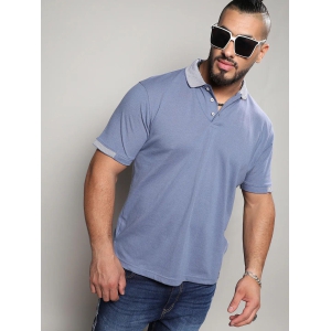 Solid Half Sleeve Casual T-Shirt Blue 3XL