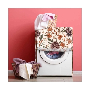 E-Retailer Single Polyester Brown Washing Machine Cover for Universal Front Load - Brown