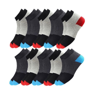 hicode - Cotton Men's Colorblock Multicolor Ankle Length Socks ( Pack of 10 ) - Multicolor