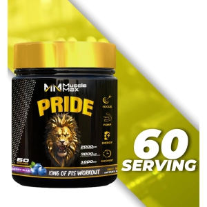 MUSCLE MAX PRIDE KING OF PRE-WORKOUT 300G , 60 SERVINGS, ( BLUEBERRY FLAVOUR)
