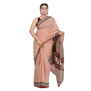 Bagru Handblock Printed Cotton Saree With Blouse - (1TTXSARRJ17106-9)