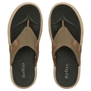 softio - Olive Mens Thong Flip Flop - None