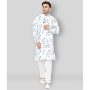 Hangup - White Silk Regular Fit Men's Kurta Pyjama Set ( Pack of 1 ) - None