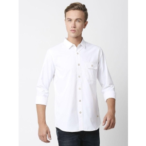 Solemio - White 100% Cotton Regular Fit Mens Formal Shirt ( Pack of 1 ) - None