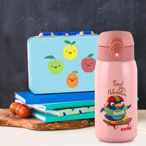 Junior 375 Hot & Cold Stainless Steel Kids Water Bottle, 375ml Peach 375ml