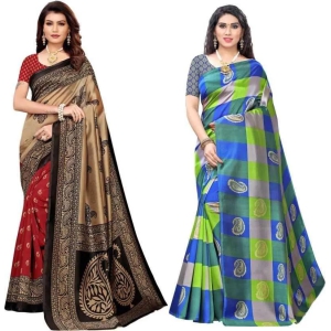 Latest  Printed Art Silk Sarees (Combo)