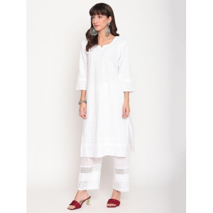 queenley-white-cotton-womens-straight-kurti-pack-of-1-xl