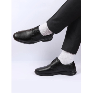 Men Black Formal Side Strip Design Lace Up Shoes-10