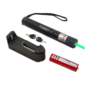 Humaira Laser Pointer with Powerful Green Light - 1000nW, Rechargeable, Cap Rotating, Security Key, Charger