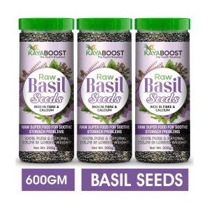 KAYABOOST Basil Seeds for Weight Loss | Sabja Seeds | Pack of 3 (600 g)