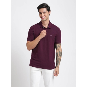 Wine Polo Cotton T-Shirt-L / Wine