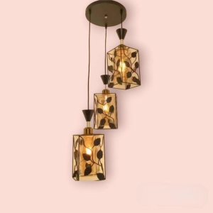 Hdc 3 Lights Vintage Leaf Cage Hanging Lights