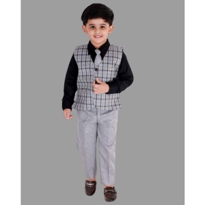 Fourfolds - Black Cotton Blend Boys Shirt & Pants ( Pack of 1 ) - None