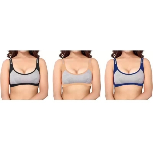 Elecsera Pack of 3 Women Sports Non Padded Bra (Multicolor)