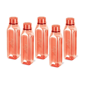 Milton Prime 1000 Pet Water Bottle, Set of 5, 1 Litre Each, Red - Red