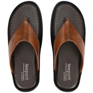 Leeport - Tan Mens Thong Flip Flop - None