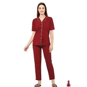 Monika Fashion Women's Rayon Printed Night Suit Pack of 1