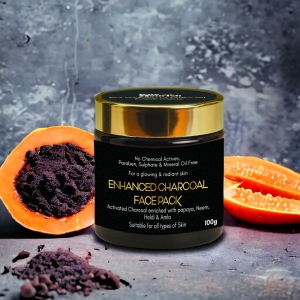 Enhanced Charcoal Face Pack with Papaya, Neem, Haldi for Purify, Exfoliate, Glow  (100 g)