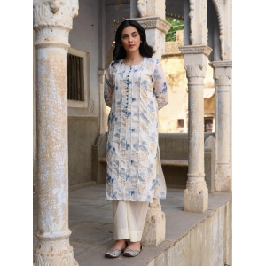 Blue Lagoon Kurta Pant and Dupatta set-M