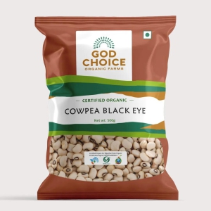 Cowpea Black Eye | Certified Organic | Unpolished | Pesticides Free-500 G