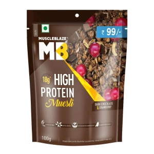 MuscleBlaze High Protein Muesli,  100 g  Dark Chocolate & Cranberry