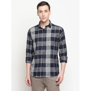 Copperline Men Black Checked Semi Formal Shirt-40 cm