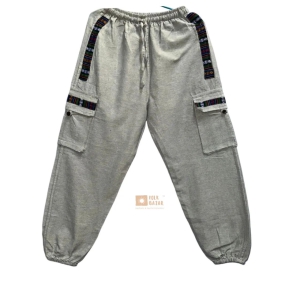 Cotton Joggers - Grey (with Cargo pockets)-XLarge