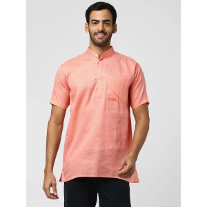 DESHBANDHU DBK - Orange Linen Mens Regular Kurta ( Pack of 1 ) - None