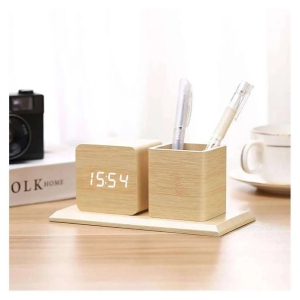 Digital Clock With Pen Stand