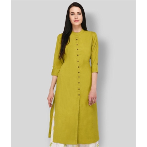 pistaa-green-cotton-womens-front-slit-kurti-pack-of-1-3xl