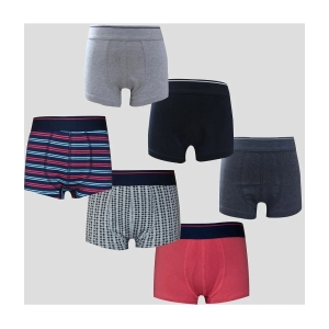 Ariel - Multicolor Cotton Boys Trunks ( Pack of 6 ) - None