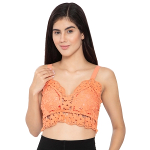 Barbara Padded Lace Bralette-Orange / M