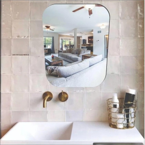 WallDaddy Oval Shape Plastic Mirror For Wall Size (20x30)Cm Flexible Mirror A-GlassMirror-Free Size