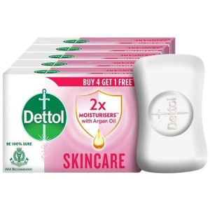 Dettol Skincare Pure Glycerine Soap Protection from Skin Infection Causing Germs 125 Gms Buy 4 Get 1 Free