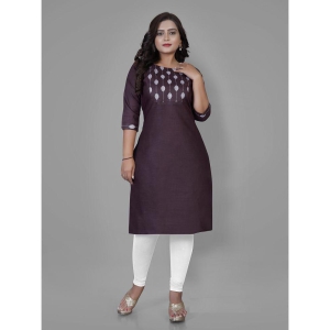 RIAANA Cotton Blend Printed Straight Womens Kurti - Purple ( Pack of 1 ) - None