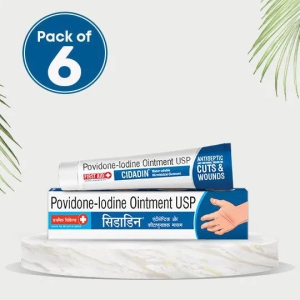 Cidadin 20g | Antiseptic, Anti Microbial Medicated Cream for Cuts, Scratches, Burns & Wounds | Clinically Proven & Worldwide Accepted Povidone-Iodine Formula | Essential First Aid Ointment