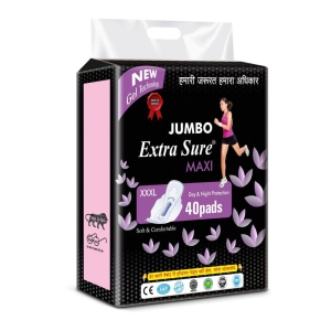 Extra Sure Jumbo Maxi Care Super soft with Wings (40 Pads, XXXL)