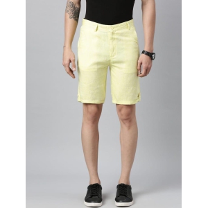 Men Lemon Yellow Hemp Shorts