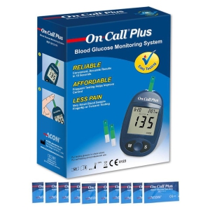 ON CALL PLUS Glucometer with 10 Strips Expiry March 2024