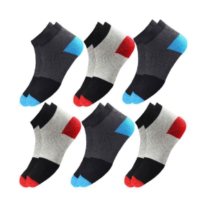 hicode - Cotton Mens Colorblock Multicolor Ankle Length Socks ( Pack of 6 ) - Multicolor