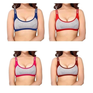 Elecsera Women Sports Non Padded Bra Women Sports Non Padded Bra Pack of 4