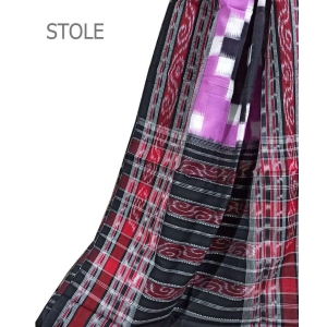 Purple Black Sambalpuri Handwoven Double Ikat Cotton Stole