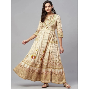 AMIRAS INDIAN ETHNICWEAR - Beige Polyester Womens Gown ( Pack of 1 ) - None