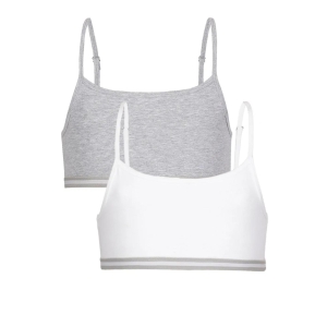 Girls Beginners Bra Grey & White color combo pack of 2-13-14 Years