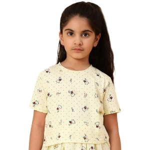 Diaz Cream Cotton Girls Top ( Pack of 1 ) - None