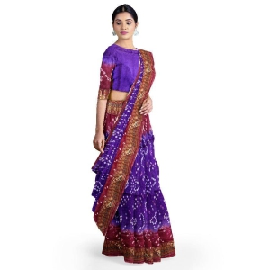 Violet Art Silk Exclusive Bandhani Saree