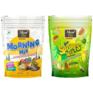 MevaBite Morning Mix & Sports Mix Health Concious Combo Pack | Healthy & Tasty Snack | Immunity Booster (2X100 Grams)