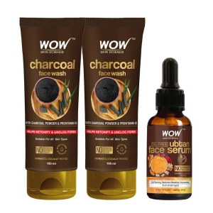 2 Charcoal Face Wash + Ubtan Serum - Helps in Detoxify & Unclog Pores