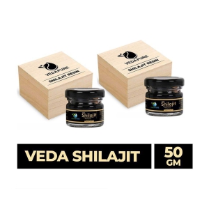 Vedapure Original Shilajit/Shilajeet Resin For Endurance, Bodybuilding and Power & Helps in Energy, Stamina -25 Gram (Pack of 2)