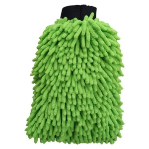 SOFTSPUN Microfiber Chenille & Glass Cloth Mitt, 1 Piece Combo 1700 GSM  Green, Multi-Purpose Super Absorbent and Perfect Wash Clean with Lint-Scratch Free Cars, Window, Kitchen, Home Dustin